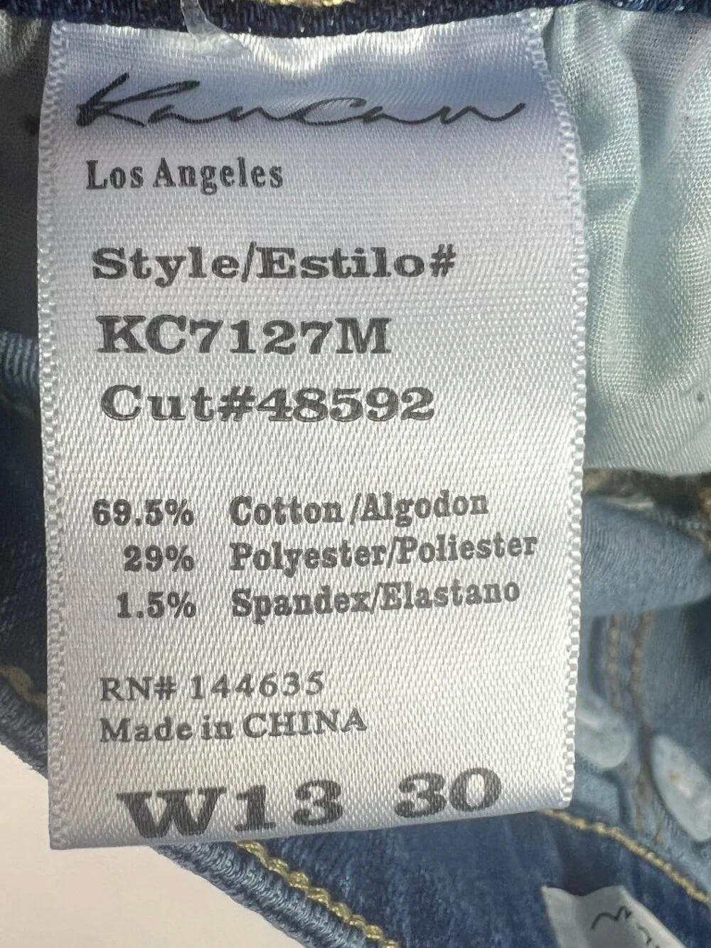 KanCan Jeans Junior's 31x31* Celine High Rise Wide Leg Blue Stretch Denim Tag 13